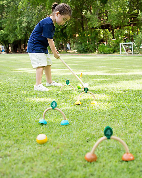 PlanToys Set del Croquet per Bambini - Divertimento per 2 Giocatori! Giochi da Esterno_