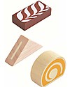 PlanToys Set di Alzatina con Dolci in Legno - Incoraggia la collaborazione Cibo Giocattolo