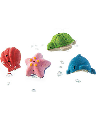 PlanToys Set di Animali Marini - Gioco da Bagno Ecosostenibile Giochi Bagno