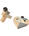 PlanToys Set di Blocchi in Legno - 14 Pezzi di Forme Inusuali Costruzioni in Legno