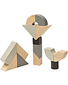 PlanToys Set di Blocchi in Legno - 14 Pezzi di Forme Inusuali Costruzioni in Legno