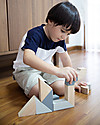 PlanToys Set di Blocchi in Legno - 14 Pezzi di Forme Inusuali Costruzioni in Legno