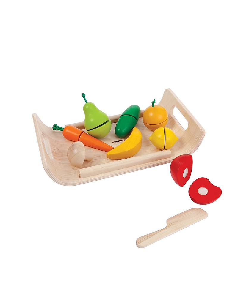 Djeco  Frutta e verdura da tagliare in legno, Gioco per bambini