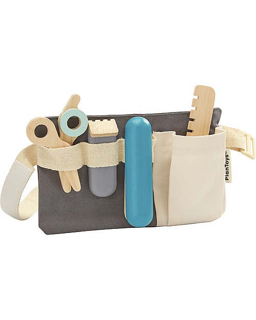 PlanToys Set Gioco in Legno Borsa da Parrucchiere Far finta di