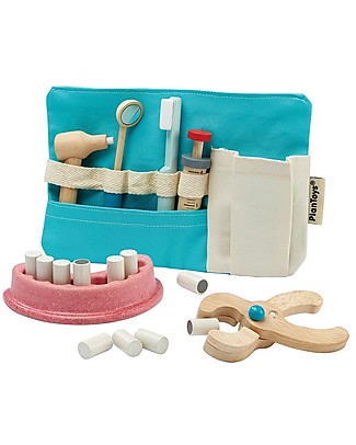 PlanToys Set Gioco in Legno Borsa del Dentista Giochi Per Inventare Storie