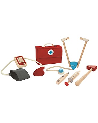 PlanToys Set Gioco in Legno Borsa del Dottore Travestimenti