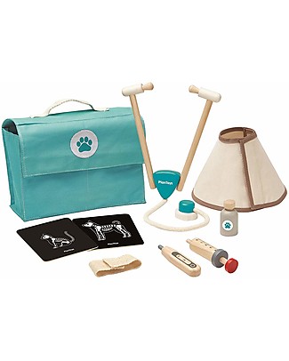 PlanToys Set Gioco in Legno Borsa del Veterinario Far finta di