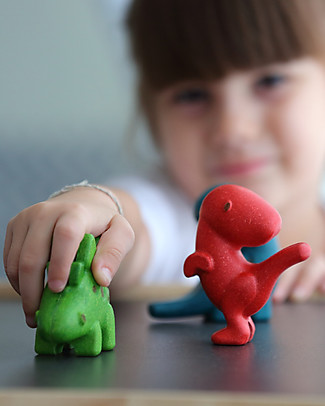 PlanToys Set Gioco in Legno Dinosauri - Dai 12 mesi - Divertente ed ecologico! Giochi Per Inventare Storie