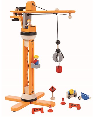 PlanToys Set Gioco in Legno Gru - Diverte e stimola la fantasia Construzioni In Legno