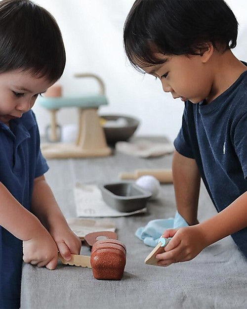 PlanToys Set Gioco in Legno Panettiere - Divertente ed ecologico! Cibo Giocattolo