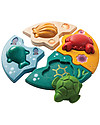 PlanToys Set Gioco in Legno Puzzle Animali del Mare - Divertente ed ecologico! Incastri in Legno
