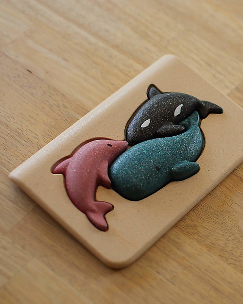 PlanToys Set Gioco in Legno Puzzle Sea Life - Divertente ed ecologico! Incastri in Legno