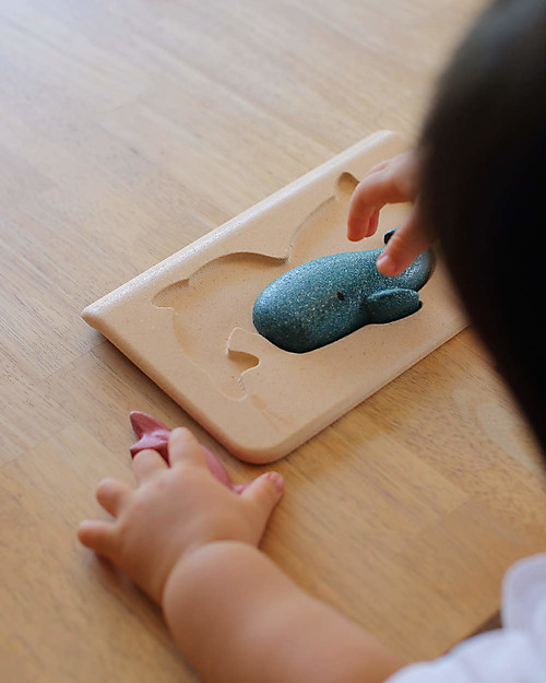 PlanToys Set Gioco in Legno Puzzle Sea Life - Divertente ed ecologico! Incastri in Legno
