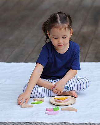 PlanToys Set Gioco in Legno Sandwich - Diverte ed educa! Cucine Giocattolo e Cibo Finto