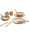 PlanToys Set Gioco in Legno Servizio da Tavola - Diverte ed educa! Cucine Giocattolo
