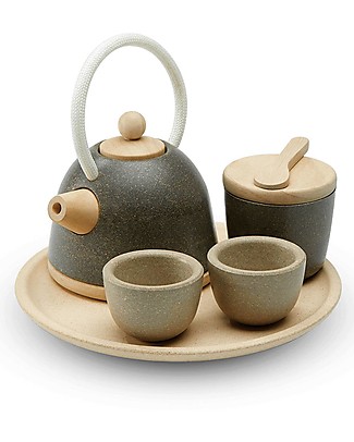 PlanToys Set Gioco in Legno Servizio da Tè all'Orientale - Diverte ed educa! Cucine Giocattolo