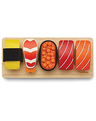 PlanToys Set Gioco in Legno Sushi - Divertente ed ecologico! Cucine Giocattolo e Cibo Finto
