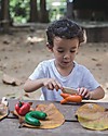 PlanToys Set Imperfetto di Frutta & Verdure in Legno - Insegna a Ridurre lo Spreco del Cibo Cibo Giocattolo