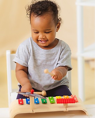 PlanToys Set Musicale: Xilofono, Guiro e Piatto - Per Piccoli Musicisti! Strumenti Musicali