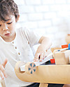 PlanToys Set Scrivania Tavolo + Sedia Bimbi in Legno, Nero, 3-6 anni - Design ed ecologia! Sedie