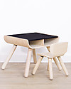 PlanToys Set Scrivania Tavolo + Sedia Bimbi in Legno, Nero, 3-6 anni - Design ed ecologia! Sedie