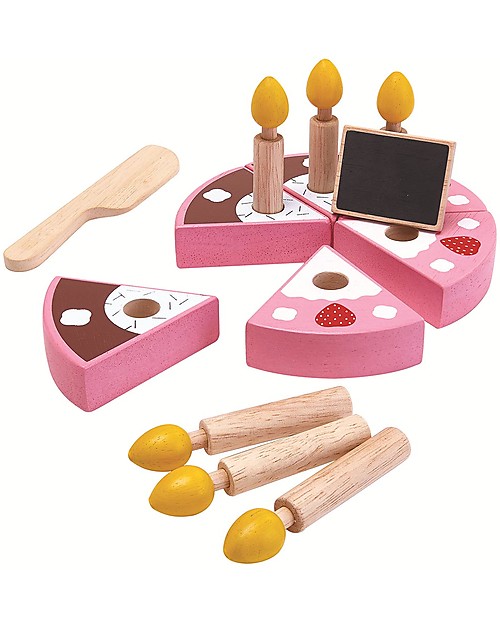 PlanToys Set Torta in Legno - Ecologico e Divertente! Cibo Giocattolo