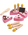 PlanToys Set Torta in Legno - Ecologico e Divertente! Cibo Giocattolo