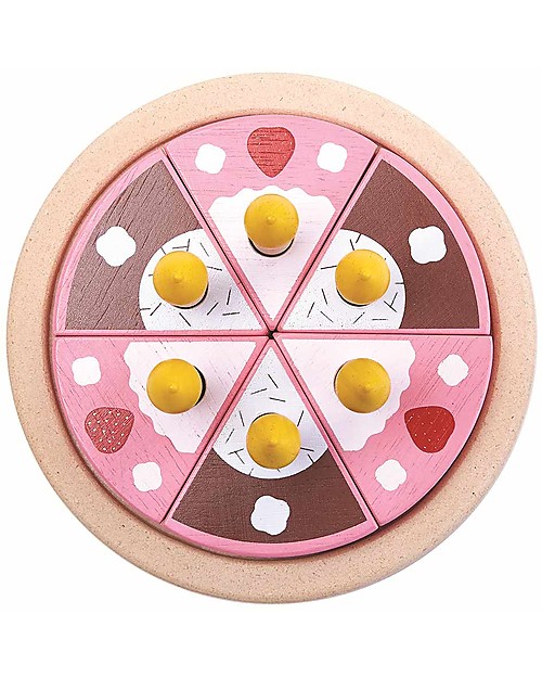 PlanToys Set Torta in Legno - Ecologico e Divertente! Cibo Giocattolo