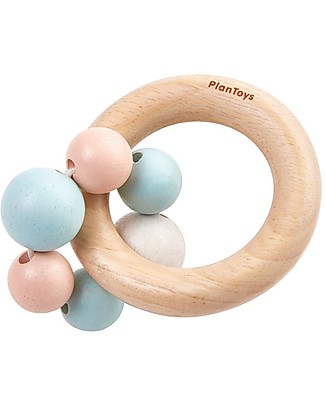 PlanToys Sonaglio in Legno con Perline colorate - Ecologico Sonagli di Legno