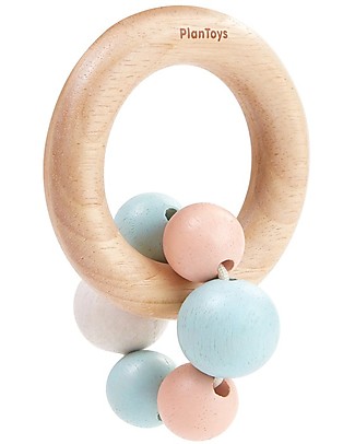 PlanToys Sonaglio in Legno con Perline colorate - Ecologico Sonagli di Legno