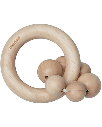 PlanToys Sonaglio in Legno con Perline Natural - Ecologico Sonagli di Legno