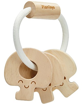 PlanToys Sonaglio Portachiavi in Legno con Chiavi Natural - Ecologico Sonagli di Legno