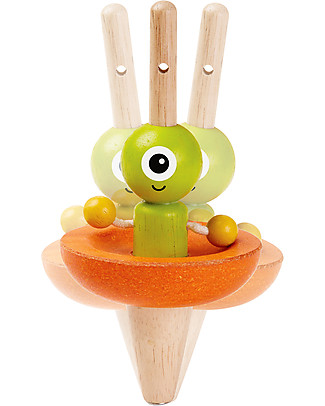 PlanToys Trottola Spaziale in Legno - Eco-friendly, divertente, educativo! Giochi Di Una Volta