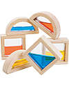 PlanToys Water Blocks - Scopri i Colori - Gioco in Legno 100% Sostenibile Costruzioni in Legno