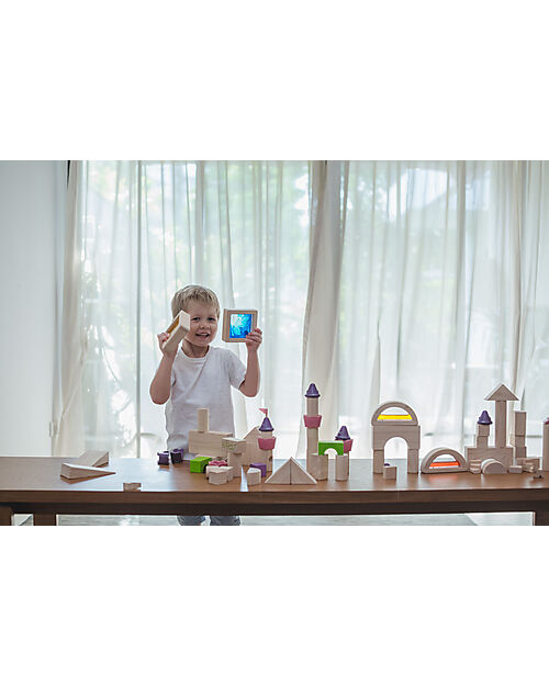 PlanToys Water Blocks - Scopri i Colori - Gioco in Legno 100% Sostenibile Costruzioni in Legno