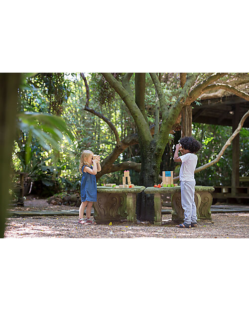 PlanToys Water Blocks - Scopri i Colori - Gioco in Legno 100% Sostenibile Costruzioni in Legno