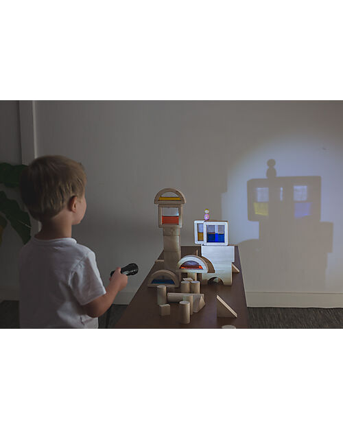 PlanToys Water Blocks - Scopri i Colori - Gioco in Legno 100% Sostenibile Costruzioni in Legno