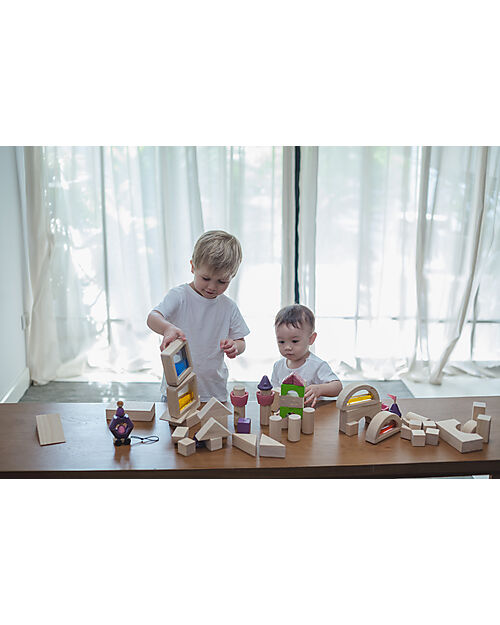 PlanToys Water Blocks - Scopri i Colori - Gioco in Legno 100% Sostenibile Costruzioni in Legno