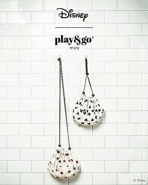 Play&Go Mini Sacco Portagiochi e Tappeto 2 in 1 in cotone - Collezione Disney, Minnie Tappeti Porta Gioco