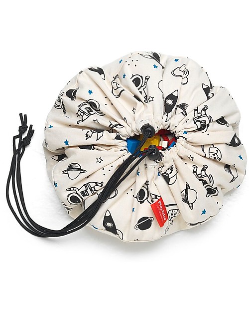 Play&Go Mini Sacco Portagiochi e Tappeto 2 in 1 in cotone - Spazio Contenitori Porta Giochi