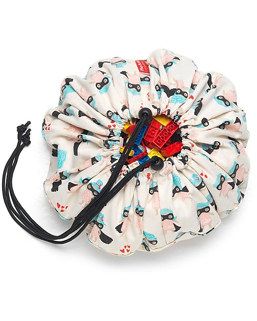 Play&Go Mini Sacco Portagiochi e Tappeto 2 in 1 in cotone - SuperGirl Contenitori Porta Giochi