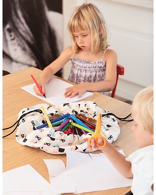 Play&Go Mini Sacco Portagiochi e Tappeto 2 in 1 in cotone - SuperGirl Contenitori Porta Giochi