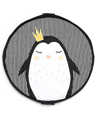 Play&Go OUTLET - Sacco Portagiochi, Tappeto Gioco Imbottito e Borsa Cambio 3 in 1 in Cotone - Pinguino - Pezzo di Showroom Tappeti Porta Gioco