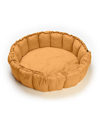 Play&Go Sacco Portagiochi Bloom - Tappeto Gioco Imbottito e Baby Nest 2 in 1 in 100% Cotone Bio - Chai Tea Mustard Tappeti Porta Gioco