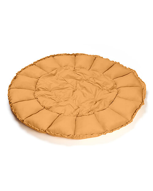 Play&Go Sacco Portagiochi Bloom - Tappeto Gioco Imbottito e Baby Nest 2 in 1 in 100% Cotone Bio - Chai Tea Mustard Tappeti Porta Gioco