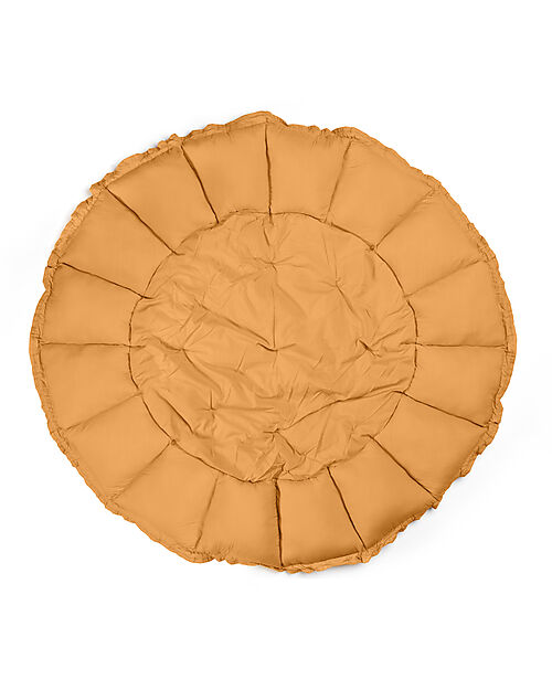 Play&Go Sacco Portagiochi Bloom - Tappeto Gioco Imbottito e Baby Nest 2 in 1 in 100% Cotone Bio - Chai Tea Mustard Tappeti Porta Gioco