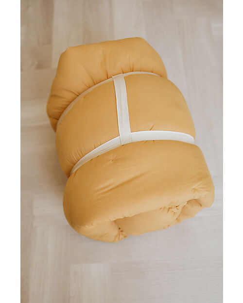 Play&Go Sacco Portagiochi Bloom - Tappeto Gioco Imbottito e Baby Nest 2 in 1 in 100% Cotone Bio - Chai Tea Mustard Tappeti Porta Gioco