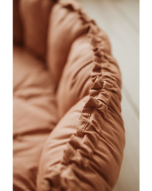 Play&Go Sacco Portagiochi Bloom - Tappeto Gioco Imbottito e Baby Nest 2 in 1 in 100% Cotone Bio - Tawny Brown Tappeti Gioco Imbottiti