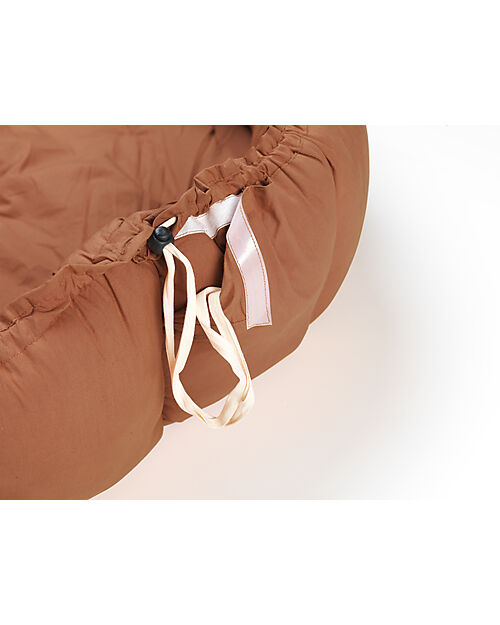 Play&Go Sacco Portagiochi Bloom - Tappeto Gioco Imbottito e Baby Nest 2 in 1 in 100% Cotone Bio - Tawny Brown Tappeti Porta Gioco