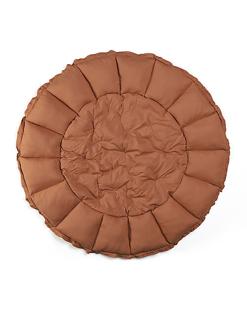 Play&Go Sacco Portagiochi Bloom - Tappeto Gioco Imbottito e Baby Nest 2 in 1 in 100% Cotone Bio - Tawny Brown Tappeti Porta Gioco